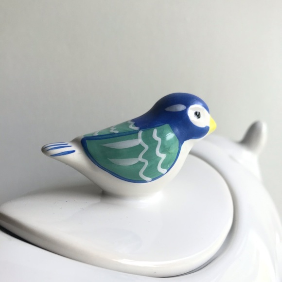 Opalhouse White Rhino Bluebird Cookie Jar NEW - Picture 3 of 4